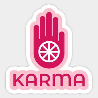 Karma Pink Hand Design. Sticker